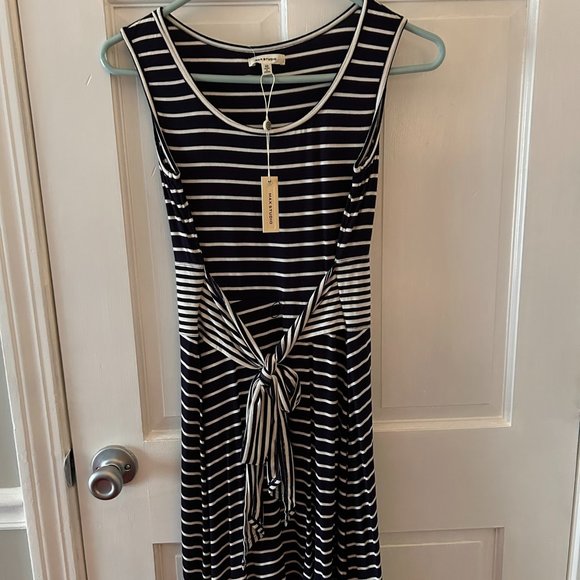 Women's Tank Dress with Belt Stripes - Max Studio NWT - XS - Picture 1 of 3